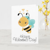 Happy Valentines Day Bumblebee Yellow Black Karte (Gelbe Blume)