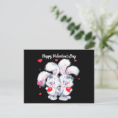 Happy Valentine's Day Bunnies Holiday Postkarte (Stehend Vorderseite)