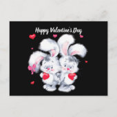 Happy Valentine's Day Bunnies Holiday Postkarte (Vorderseite)