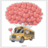 Happy Valentine's Day Bus with Owl Aufkleber (Blatt)