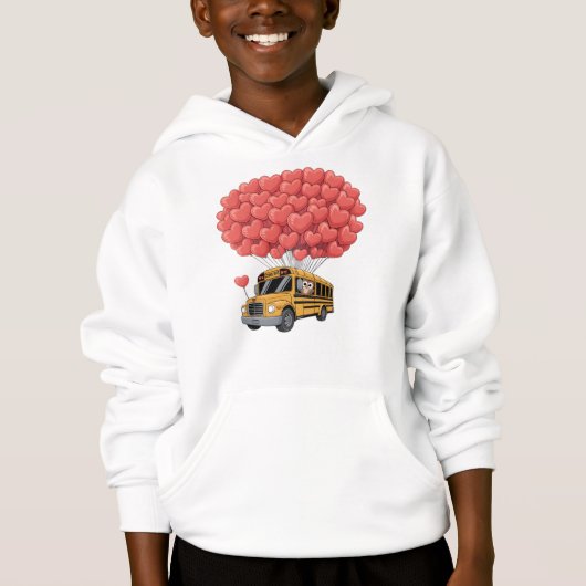 Happy Valentine's Day Bus with Owl Hoodie (Vorderseite)