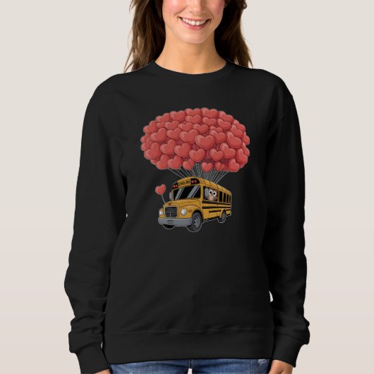 Happy Valentine's Day Bus with Owl Sweatshirt (Vorderseite)