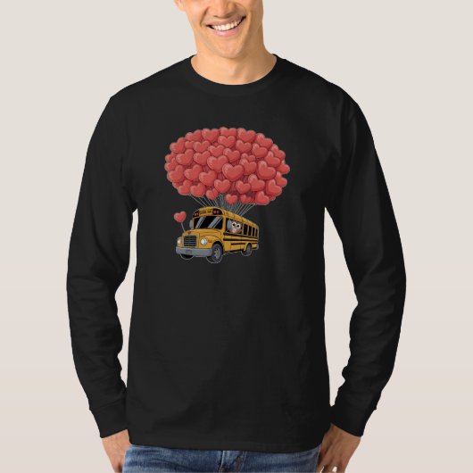 Happy Valentine's Day Bus with Owl T-Shirt (Vorderseite)