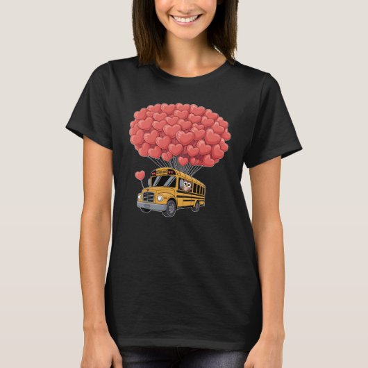 Happy Valentine's Day Bus with Owl T-Shirt (Vorderseite)