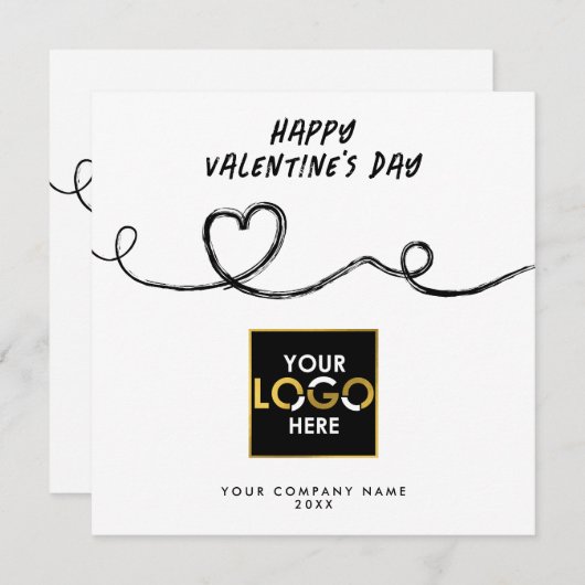 Happy Valentine's Day Business Logo Vielen Dank (Vorne/Hinten)