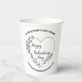 Happy Valentine's Day Business Name Website Pappbecher (Vorderseite)