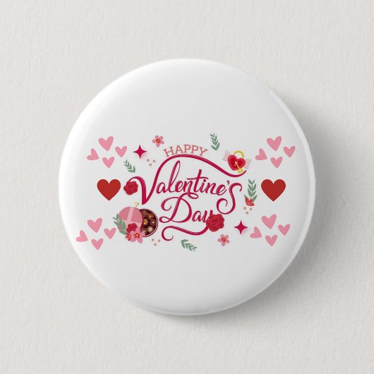 Happy Valentine's Day Button (Vorderseite)