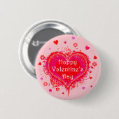 Happy Valentine's Day Button (Vorne & Hinten)