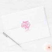 Happy Valentine's Day Calligrafy Script Runder Aufkleber (Umschlag)
