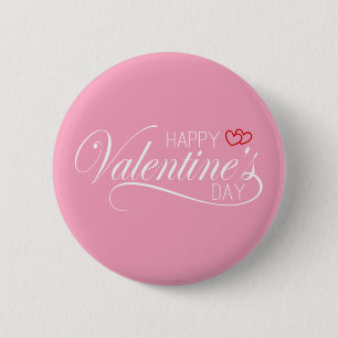 Happy Valentine's Day Calligraphy  Button