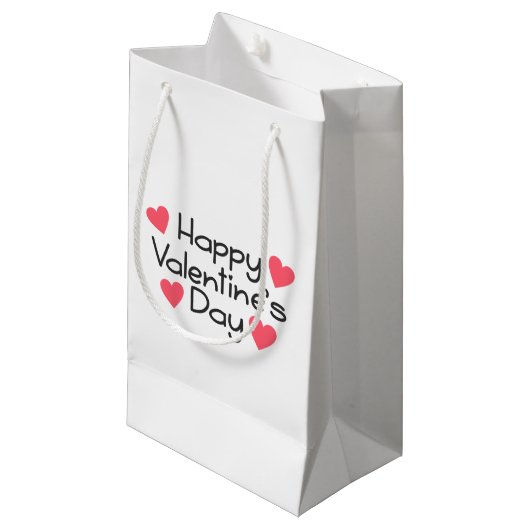 Happy Valentine's Day Calligraphy| Geschenktasche Kleine Geschenktüte (Vorderseite Schrägansicht)