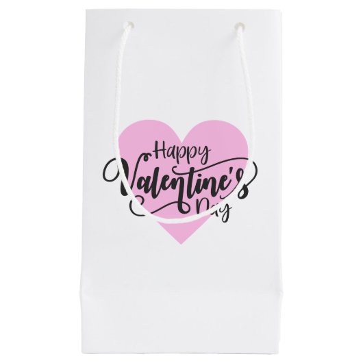 Happy Valentine's Day Calligraphy | Geschenktasche Kleine Geschenktüte (Vorderseite)