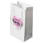 Happy Valentine's Day Calligraphy | Geschenktasche Kleine Geschenktüte (Rückseite Schrägansicht)