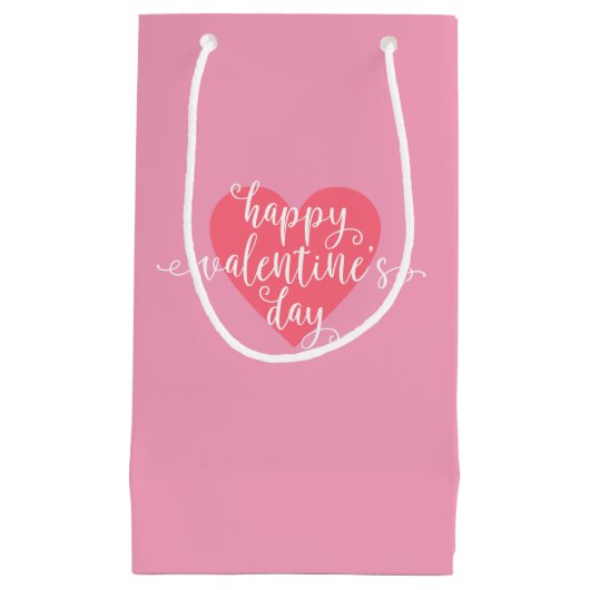 Happy Valentine's Day Calligraphy | Geschenktasche Kleine Geschenktüte (Vorderseite)