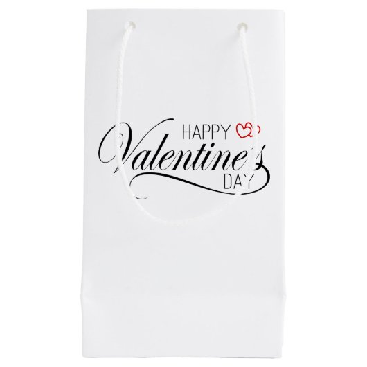 Happy Valentine's Day Calligraphy | Geschenktasche Kleine Geschenktüte (Vorderseite)