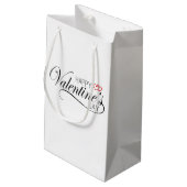 Happy Valentine's Day Calligraphy | Geschenktasche Kleine Geschenktüte (Rückseite Schrägansicht)