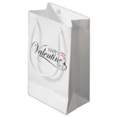 Happy Valentine's Day Calligraphy | Geschenktasche Kleine Geschenktüte (Vorderseite Schrägansicht)