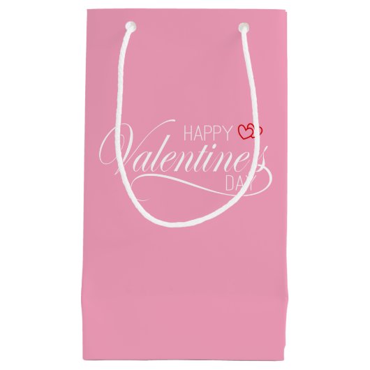 Happy Valentine's Day Calligraphy | Geschenktasche Kleine Geschenktüte (Vorderseite)