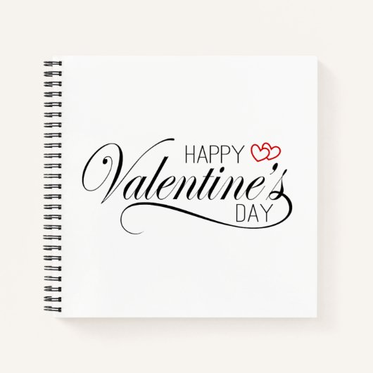 Happy Valentine's Day Calligraphy | Notebook Notizblock (Vorderseite)
