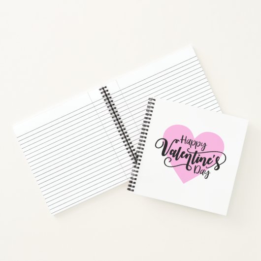 Happy Valentine's Day Calligraphy | Notebook Notizblock (Innenseite)