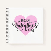 Happy Valentine's Day Calligraphy | Notebook Notizblock (Vorderseite)