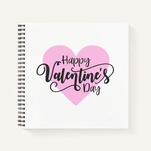Happy Valentine's Day Calligraphy | Notebook Notizblock (Vorderseite)