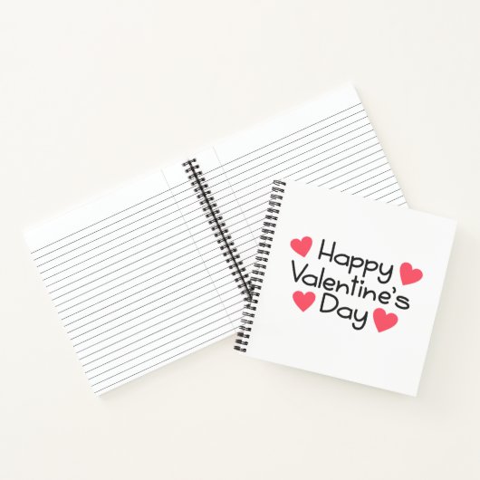 Happy Valentine's Day Calligraphy | Notebook Notizblock (Innenseite)
