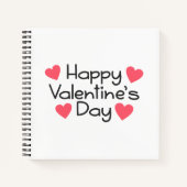 Happy Valentine's Day Calligraphy | Notebook Notizblock (Vorderseite)
