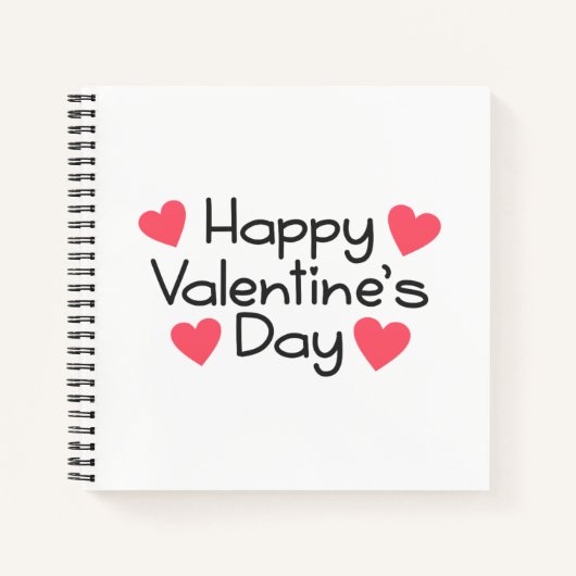 Happy Valentine's Day Calligraphy | Notebook Notizblock (Vorderseite)