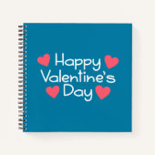 Happy Valentine's Day Calligraphy | Notebook Notizblock (Vorderseite)