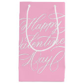 Happy Valentines Day Calligraphy Pink Kleine Geschenktüte (Vorderseite)
