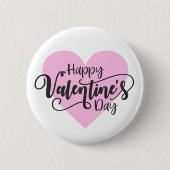 Happy Valentine's Day Calligraphy | Schaltfläche B Button (Vorderseite)