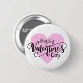 Happy Valentine's Day Calligraphy | Schaltfläche B Button (Vorne & Hinten)