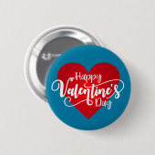 Happy Valentine's Day Calligraphy | Schaltfläche B Button (Vorne & Hinten)