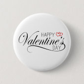 Happy Valentine's Day Calligraphy | Schaltfläche B Button (Vorderseite)