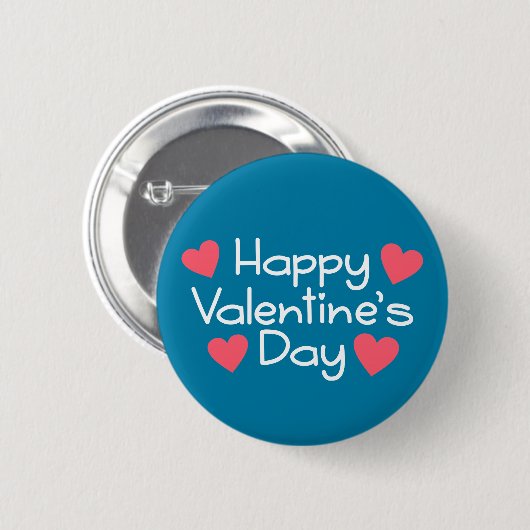 Happy Valentine's Day Calligraphy | Schaltfläche B Button (Vorne & Hinten)