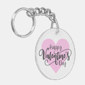 Happy Valentine's Day Calligraphy| Schlüsselanhäng Schlüsselanhänger (Vorderseite links)
