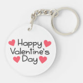 Happy Valentine's Day Calligraphy| Schlüsselanhäng Schlüsselanhänger (Rückseite)