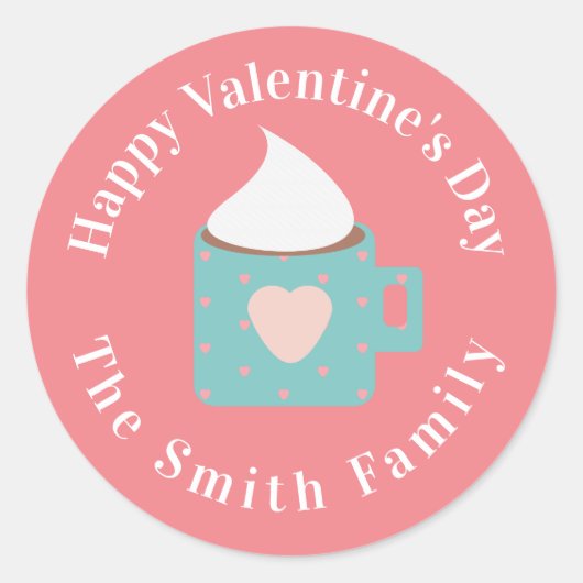 Happy Valentines Day Camp Feuerschokolade Runder Aufkleber (Vorderseite)