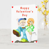 Happy Valentine's Day Card Couple Liebe - Malerei Karte (Gelbe Blume)