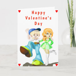 Happy Valentine's Day Card Couple Liebe - Malerei Karte