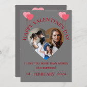 Happy Valentine's Day Card Dankeskarte (Vorne/Hinten)