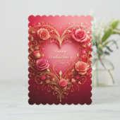 Happy Valentine's Day Card Einladung (Stehend Vorderseite)