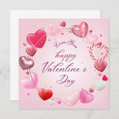Happy Valentine's Day Card Einladung (Vorne/Hinten)