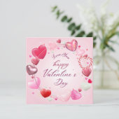 Happy Valentine's Day Card Einladung (Stehend Vorderseite)