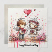 Happy Valentines Day Card Feiertagskarte (Vorne/Hinten)