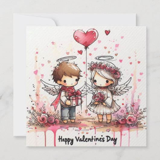 Happy Valentines Day Card Feiertagskarte (Vorderseite)