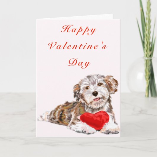 Happy Valentine's Day Card Haustiere mit Herzgesch Karte (Vorderseite)