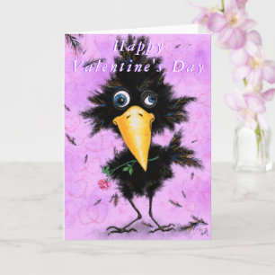 Happy Valentine's Day Card in Liebe Crow Romantik Karte