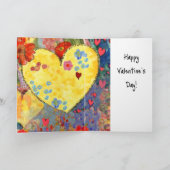 Happy Valentines Day Card mit Herz und Blume Karte (Innenseite)